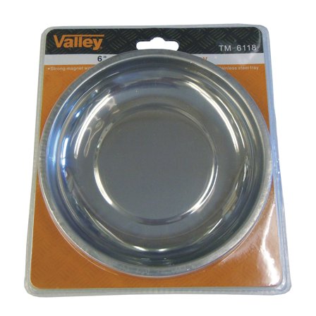 6" Round Magnetic Dish with Protective Rubber Cover Over Magnet