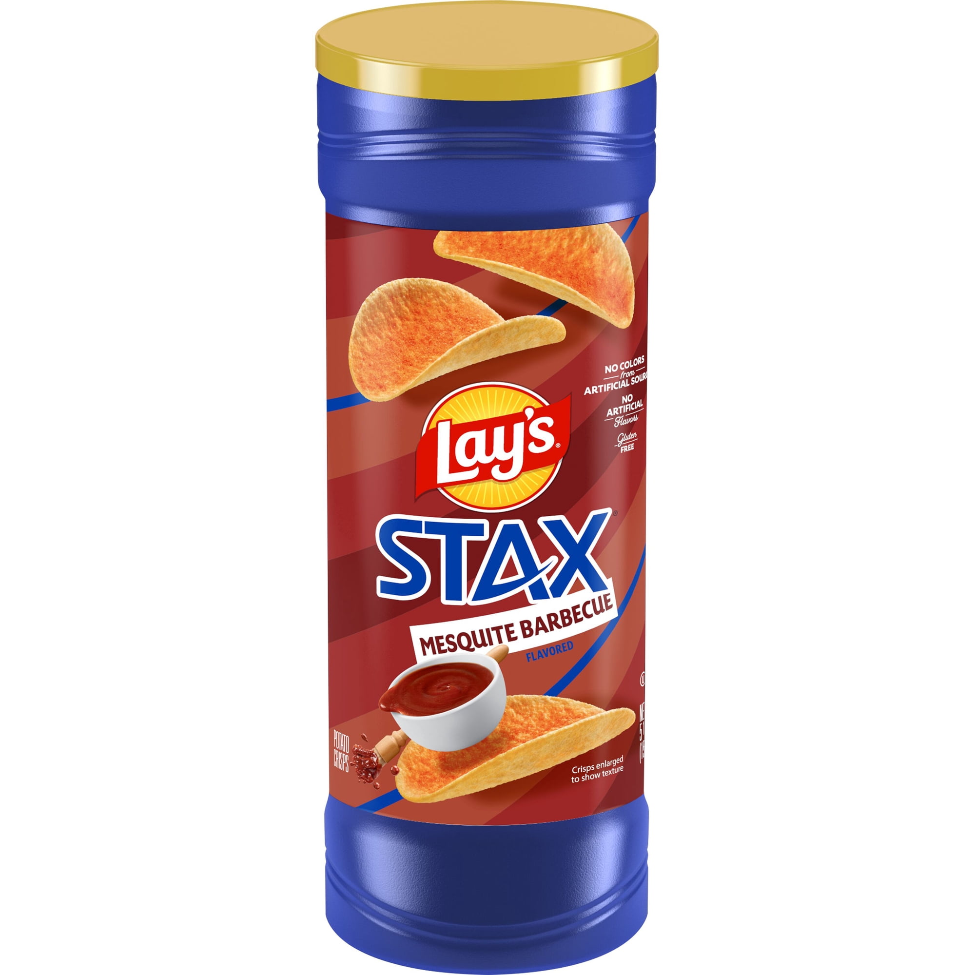 Lay's Stax Potato Crisps Mesquite Barbecue Flavored 5.5 Oz, Canister