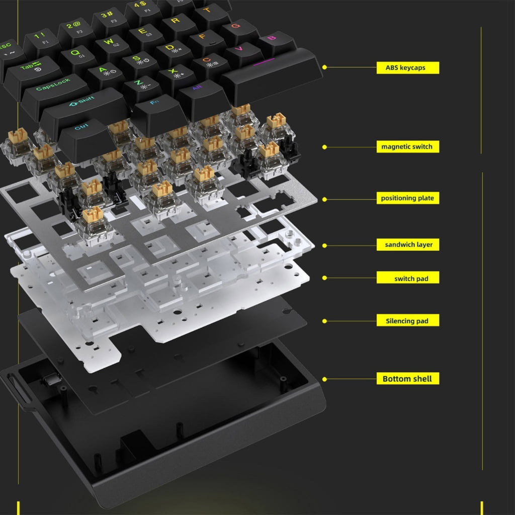 Mechanical Keyboard Switches Sport Gaming Single Handed Hot Swappable Gaming Keyboard