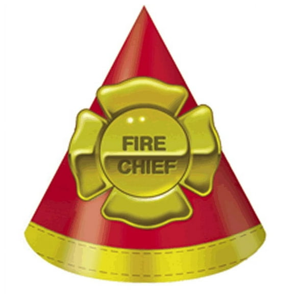 Various Fire Engine Cone Hats (8 Count)