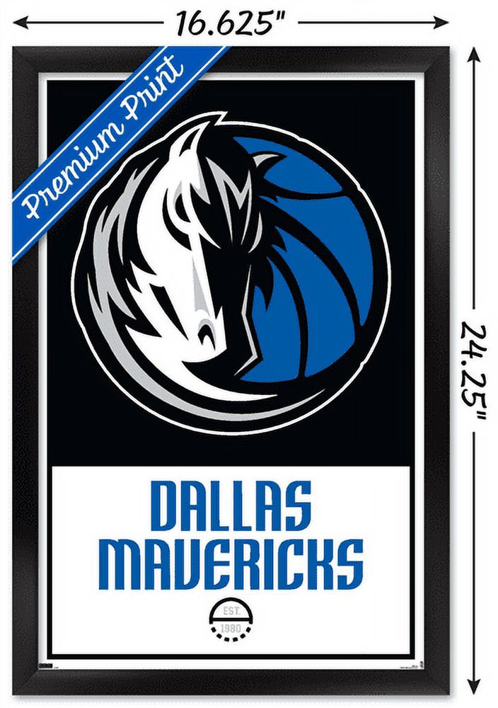 NBA Dallas Mavericks - Logo 21 Wall Poster, 14.725" x 22.375", Framed