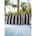 thumbnail image 4 of Outdoor Pillows Waterproof, Farmhouse Black Striped Throw Pillows with Inserts Included, Modern Stripes Art Indoor Outdoor Decorative Lumbar Pillow for Bed/Couch/Patio 12"x20", 2Pcs, 4 of 8