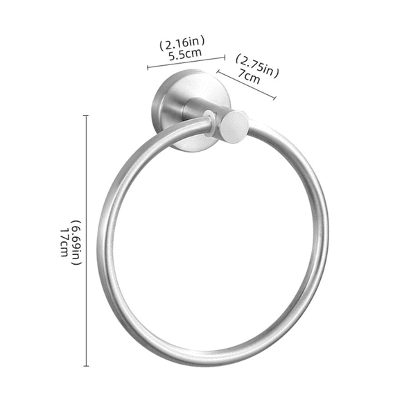Towel Ring for Bathroom, Hand Towel Holder Round Towel Hanger Wall Mount 304 Stainless Steel Brushed Finish(Black)