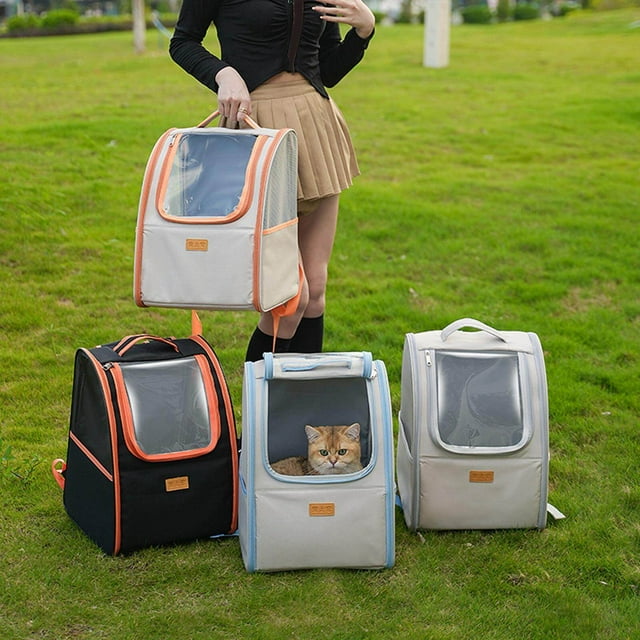 facefd Cat Pet Puppies Backpack Transparent Window Collapsible Outdoor White