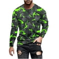 thumbnail image 3 of UVEASISHA Camo T Shirts for Men Long Sleeve Stylish Hipster Tees Novelty Camouflage Print Atheltic Tops Loose Fit Casual Crewneck Pullover Tee Army Green L, 3 of 6