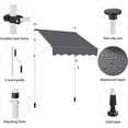 thumbnail image 4 of Manual Retractable Awning, 59"×118" Outdoor Sunshade Shelter Angle & Height Adjustable NO Drilling Patio Door Window Awnings, Canopy with UV Protection for Backyard, Dark Gray, 4 of 9