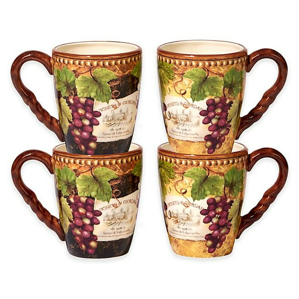 Certified International Gilded Wine Mugs (Set of 4)