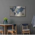 thumbnail image 4 of Luxe Metal Art 'Burlap World Map I Navy' by Sue Schlabach, Metal Wall Art, 36"x24", 4 of 7