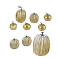 thumbnail image 4 of 9 calabazas artificiales decorativas para r en otoño, calabazas de espuma para manualidades, decoración de Halloween para repisa de chimenea, e Dorado, 4 of 8