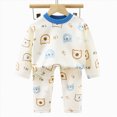 thumbnail image 5 of TOWED22 Kids Toddler Boy Clothes 2 Piece Long Sleeve Print Pattern T-Shirt Jogger Pants Warm Fall Winter Outfits Set(Blue,1-2 Y), 5 of 5