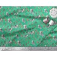 thumbnail image 2 of Soimoi Green Polyester Crepe Fabric Leaves,Floral & Animal Cartoon Print Sewing Fabric BTY 52 Inch Wide, 2 of 3