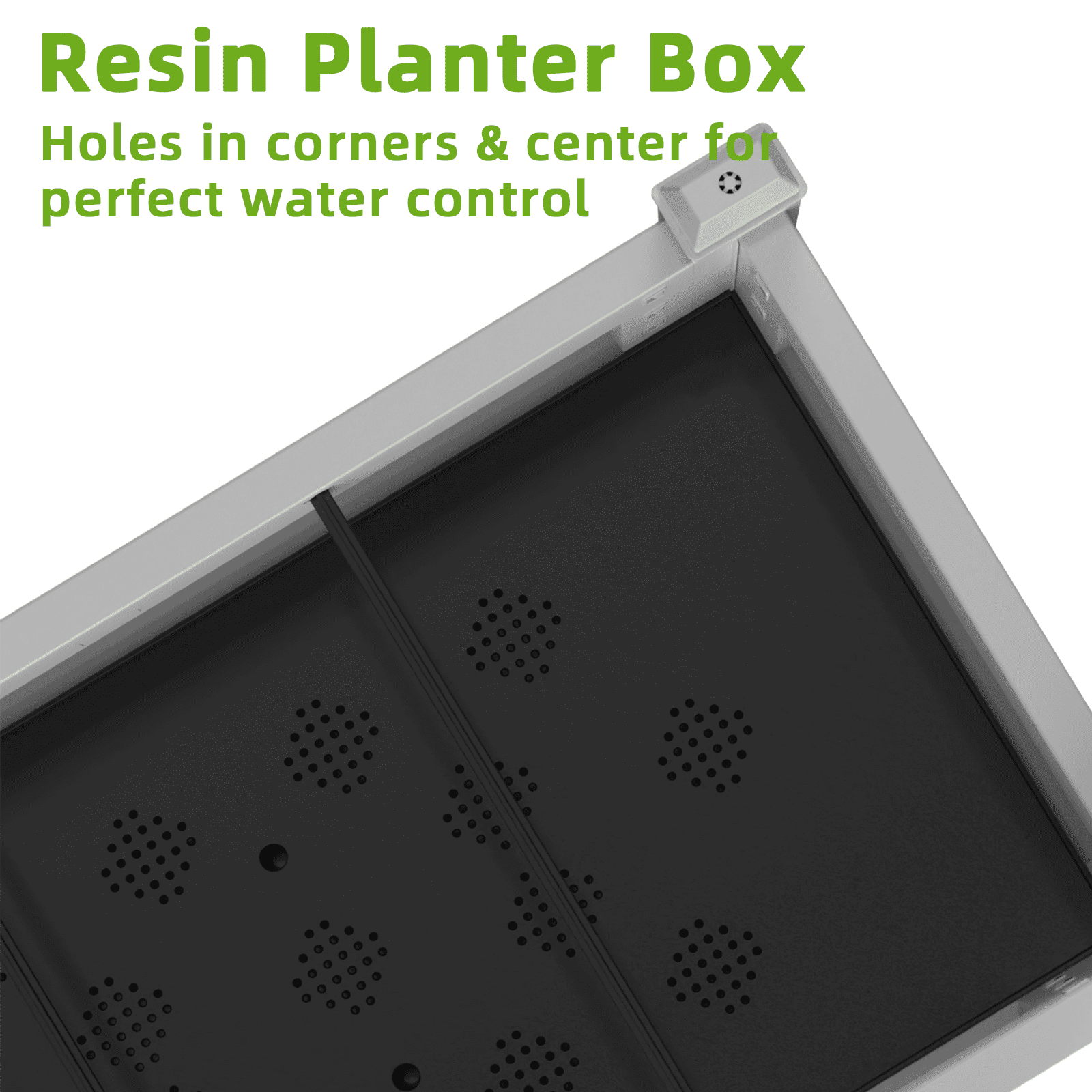 MINDYES Rectangular Resin Planter Box  Raised Beds For Gardening Plants 30.04*17.72*12.6 inch Outdoor Tomato Planters
