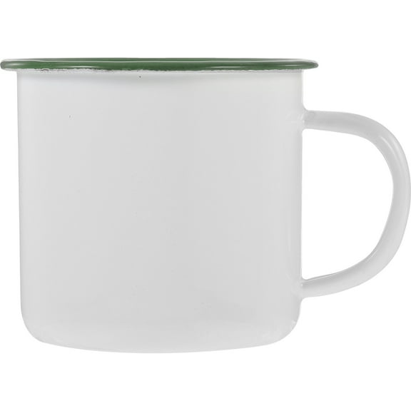 SEWCHICS White Enamel Drinking Cup with Handle Heat Resistant for Office Use