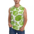 thumbnail image 2 of Lsque Green Various Lemons Print Men's Cotton Blend Sleeveless Muscle Shirts (S-3XL)- Moisture Wicking, Odor Protection, UPF 30+,Small, 2 of 8