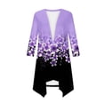 thumbnail image 5 of Jxximdong Cardigans for Women, Solid Color Fashion Casual 3/4 Sleeves Cardigans, Women's Bolero Shrugs Purple, 5 of 6