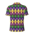 thumbnail image 3 of Xecao Mardi Gras4 for Mens' Casual Short Sleeve Button-Down Polo Shirts for a Classic Golf Look, 3 of 9
