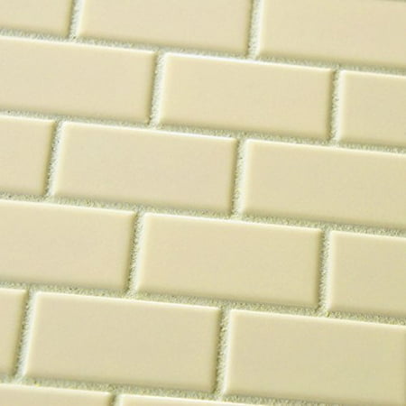 SomerTile FXLMSGB Retro Subway Glossy Biscuit Porcelain Floor and Wall Tile, 11.75" x 11.75", Beige