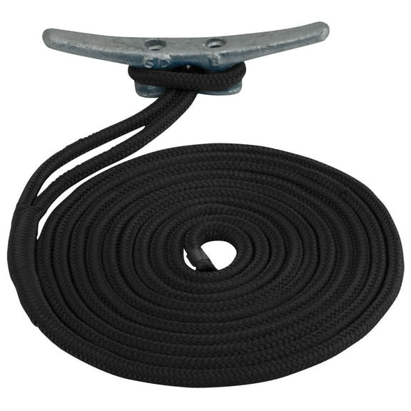 Sea-Dog 302116020BK-1 Double Braided Dock Line - 5/8" x 20', Black