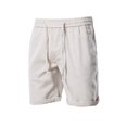 thumbnail image 2 of Men's Summer Solid Color Casual Fashion Cotton And Linen Shorts Basic Business Beach Pants, 2 of 4
