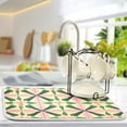 thumbnail image 5 of Yayeee Dish Drying Mat for Kitchen Counter 16"x18" Microfiber Absorbent Pad, Pink Symmetrical Stars, 5 of 7