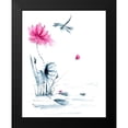 thumbnail image 2 of Shefranov, Olga 12x14 Black Modern Framed Museum Art Print Titled - Pink Flower and a Lily Pad II, 2 of 5
