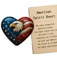 thumbnail image 4 of Pieza Decorativa Conmemorativa Del 250.º Aniversario de Heart Of America: Escultura de Águila Patriótica con Motivo de Bandera, Fondo de Madera para Exhibir En Casa o En La Oficina., 4 of 5