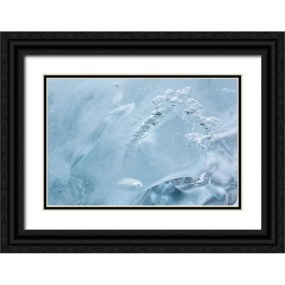 Paulson, Don 32x23 Black Ornate Wood Framed with Double Matting Museum Art Print Titled - AK, Glacier Bay NP, McBride Glacier Ice detail