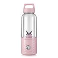 thumbnail image 1 of Licuadora portátil de tamaño pequeño, licuadora para batidos y batidos, licuadora de viaje, licuadora recargable por USB, color rosa, 1 of 7