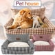 thumbnail image 1 of Fiudx Cama de Invierno para Mascotas, Acolchado Suave, Bordes Elevados para Mayor Soporte Cervical, Forma de Sofá Acogedor, Tela Gruesa Autocalentable, Alivio Del Dolor Articular, Uso En Interiores,, 1 of 5