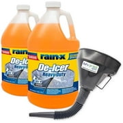 Rain-X De-Icer Windshield Washer Fluid -25F, Two Pack, 2 x 1 Gallon - Visibility, Protection Plastic Funnel Spout for Easy Pouring Hard-to-Reach Vehicles