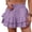 23# Purple, variant on Linen Ruffle Shorts for Women Baggy Elastic High Waisted Layered Shorts Casual Flowy Wide Leg Tiered Shorts Black M
