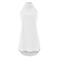 thumbnail image 4 of Vestido largo informal sin mangas con abertura para mujer: vestido largo de verano para la playa, corte A plisado, tallas S-XXL, 4 of 5