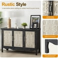 thumbnail image 3 of RoyalCraft Wide Farmhouse Buffet Cabinet Solid Wood Sideboard Storage Table, Wash Black, 3 of 6