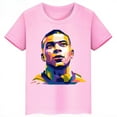 thumbnail image 5 of Camiseta de algodón rosa de verano de manga corta con estampado de Mbappé para niños, ropa informal para niños y niñas, camisetas deportivas, 5 of 5
