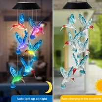 Solar Hummingbird Wind Chime Lights - 7 Color Changing Outdoor Decor with Auto On/Off for Garden & Patio