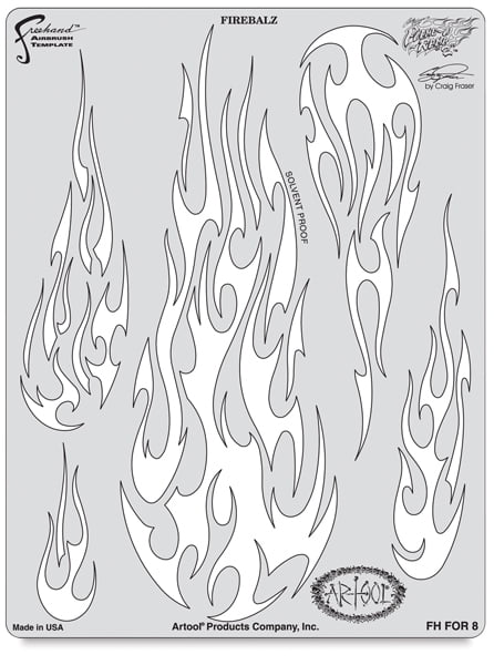 Iwata Artool Freehand Template - Flame-O-Rama 2 Fire Balz - Walmart.com