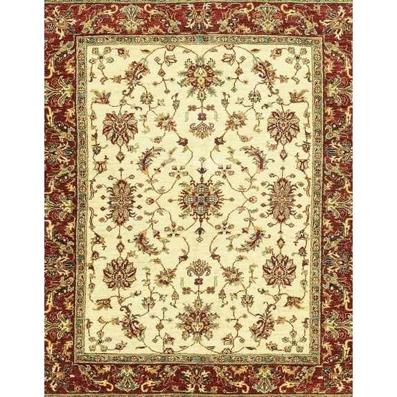 Ahgly Company Indoor Rectangle Abstract Mustard Yellow Abstract Area Rugs, 2' x 4'