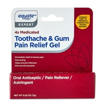 Equate 4X Medicated Toothache & Gum Pain Relief Gel for Oral Pain, 0.25 oz, Compare to Orajel™ 4X Medicated Toothache and Gum Gel Active Ingredients