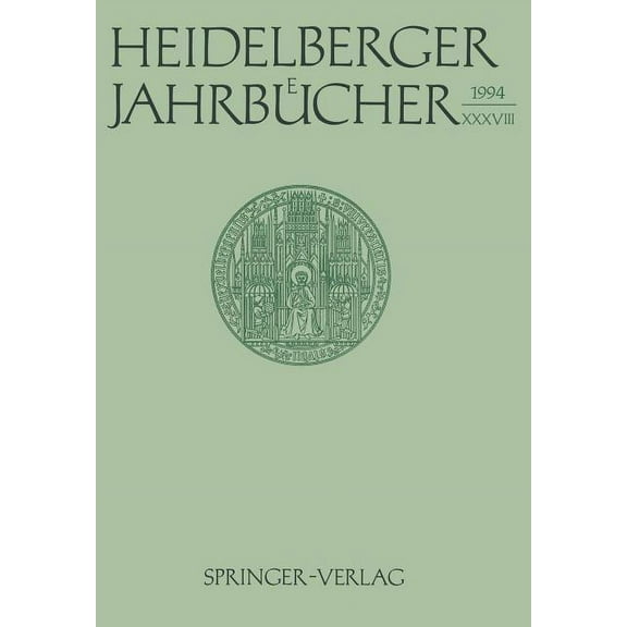 Heidelberger Jahrbücher Heidelberger Jahrbücher, Book 38, (Paperback)