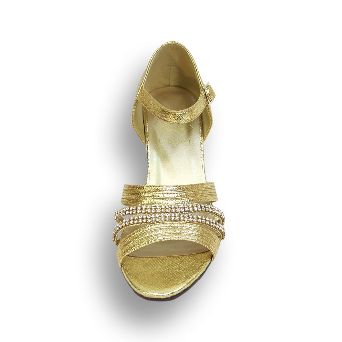 FLORAL Eryn Women's Wide Width Evening Dress Shoes for Wedding, Prom, & Dinner GOLD 6