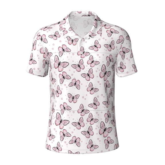 Kuqiui Mens Golf Polo Shirt Dry Fit Performance Sport Short Sleeve Golf Polo Shirts for Men-Butterflies (2)
