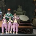 thumbnail image 3 of 6 uds escultura de resina figuritas de conejo pies colgantes para decoración, 3 of 8