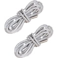thumbnail image 1 of Bling Shoe Laces for Sneakers & Concert Outfits - 2PCS Rhinestone Sparkle Laces, Metallic Glitter Rope for Boots, Hoodies, Rave Costumes, Festival Accessories (47" Length, Silvery), 1 of 5