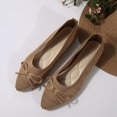 thumbnail image 5 of Willtoo Women's Pointed Toe Flats Shoes for Ladies Girls Cute Bowknot Knit Breathable Comfortable Slip On Casual Dressy Ballet Flats for Walking Work Business Khaki, 5 of 5