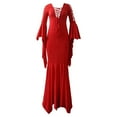 thumbnail image 3 of FYEGRE Gothic Bride For Women Elegant Witch Dress Halloween Party Outfit Lace Gown Red XXXXXL, 3 of 4