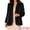 Black, variant on Women's Faux Fur Coat Open Front Notch Lapel Jacket L Black