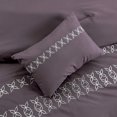 thumbnail image 3 of Queen Comforter Set 7 Piece Soft Luxurious Brushed Microfiber Mauve Purple White Embroidered Bedding with Decorative Pillows & Shams-Maria (Queen (7 Piece)), 3 of 3