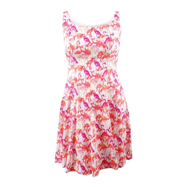 Pappagallo Pappagallo Women's FlamingoPrint Fit & Flare Dress (12