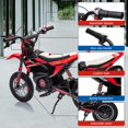 thumbnail image 2 of BeesClover 24V Ride on Motorcycle for Kids,13.6MPH Fast Speed Electric Battery-Powered Off-Road Motocross with 250W Strong Motor, Chain-Driven,Leather Seat,Disc Brake,Air-Filled Tires, 2 of 8