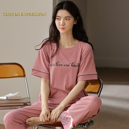 

QWZNDZGR Spring Summer Elegant Floral Womens Pajama Sets Sexy Black Nightwear Casual Pyjama Long Pants Sleepwear Suits Homewear Fashion